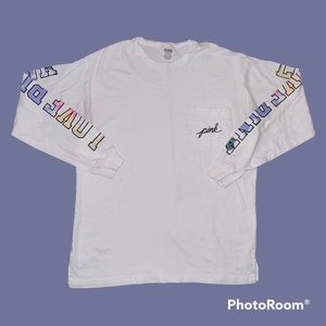 Victoria’s Secret PINK White Long Sleeve Tee